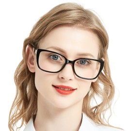 AEZUNI Designer Reading Glasses for Women 3.00 Strength Oversized Square Eyeglasses Ladies Readers with Bling Frames 1.0 1.25 1.5 1.75 2.0 2.25 2.5 2.75 3.0 3.5 4.0 5.0 6.0 (Black)