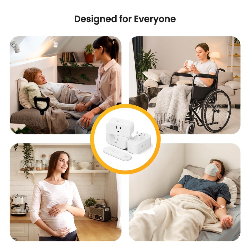 TREATLIFE 3Pack Mini Remote Control Outlet Plug with Magnetic Remote,