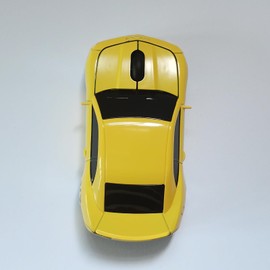 SDGSQHA Wireless Car Mouse - 2.4GHz Wireless, Cool Car Shape, Laptop PC Mac Compatible (Yellow)