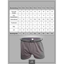 SGS Men's Boxer Shorts, 6 - 10 Pack - Pack of 6., size: l