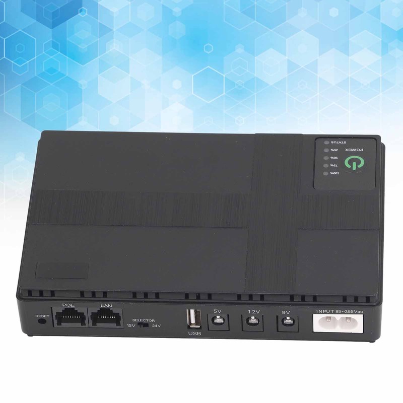 UPS Battery Backup 10400mAh 5V 9V 12V 2A POE 15V