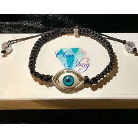 CharBling Evil Eye Protection Shamballa Adjustable Bracelet Unisex-0014