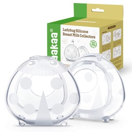 haakaa Ladybug - Colector de leche de 1.4 onzas/40 ml/2 unidades – Conchas de pecho suaves para lactancia, colector de leche materna, ahorro de leche materna, receptor portátil de desecho para lactancia materna, protege los pezones doloridos