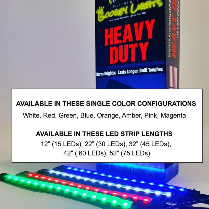 Boogey Lights PGU-HDUTY-WH-60L White Heavy Duty LED Strip, 1 Pack
