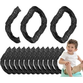 100pcs Orinal de Viaje para niños pequeños ， Asiento de Inodoro para Entrenamiento de Orinal,Asiento de Inodoro para Entrenamiento de Orinal, Inodoro portát para niños con Cierre elástico (Black)