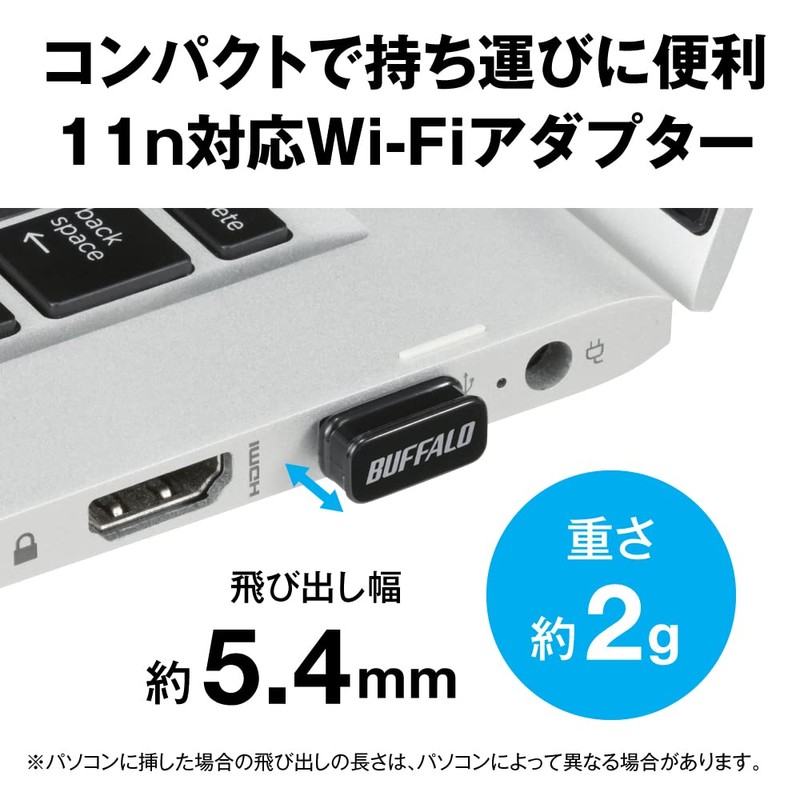 Buffalo WI-U2-150M/N WiFi Wireless LAN Device for USB 2.0 11n/g/b