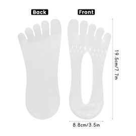 Daelesr 5 Pairs Five Finger No Show Socks Women, Non-Slip Orthopaedic Toe Socks Thin with Gel Tab, Breathable Invisible Socks for Women, Soft Ultra Low Cut Liner Socks Girls, White
