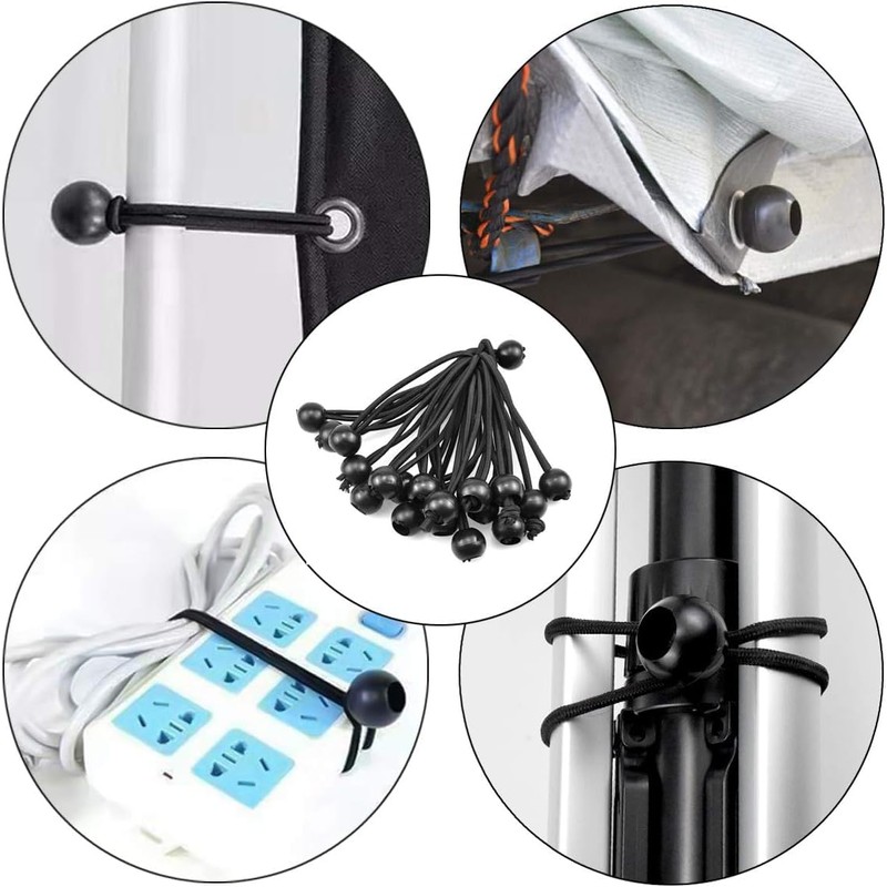 12 PCS Bungee Cords with Balls, Bungee Balls, Ball Bungee