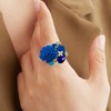 Aloluo CZ Rose Flower Resin Gemstone Statement Rings for Women
