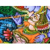 Divine Lovers Radha Krishna Hindu God sequin Batik Cotton Wall