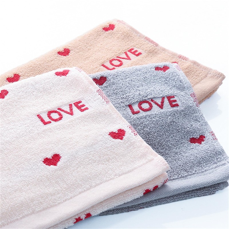 Face Towels, Colorful Polka Dots, Set of 4, 100% Cotton,