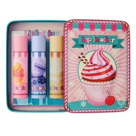 Lip Smacker Lip Balm Tin Trio, 3-teiliges Geschenkset für Kinder, Pastry Edition, mit Rizinusöl, Feuchtigkeitsspendend und Leicht Aufzutragen