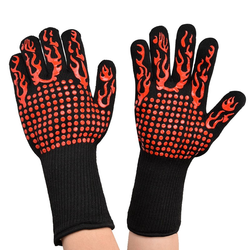 1472℉/800℃ Extreme Heat Resistant BBQ Gloves Anti slip Kitchen Oven