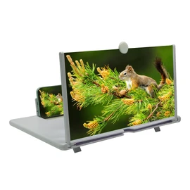 14" Mobile Phone Screen Magnifier, 3D HD Projector for Movies & Videos, Foldable Stand with Screen Amplifier, Supports All Smartphones (White, 14 inches)