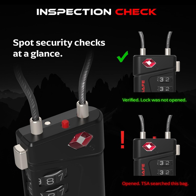 ViperSafe TSA Approved TSA008 Luggage Locks with Inspection Alert –