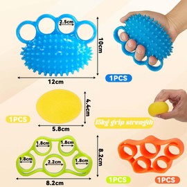 MOAZIFI Hand Trainer Set - Therapy Putty for Finger Training, Carpal Tunnel Syndrome and Stroke Rehab with 4-in-1 Grip Balls, Finger Therapy Squeeze Balls