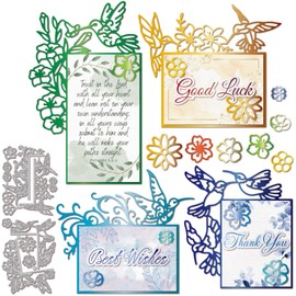 GLOBLELAND Hummingbird Corner Cutting Dies for DIY Scrapbooking Metal Hummingbird Frame Cut Dies Flower Die Cuts for Card Making Embossing Photo Album Craft Decor