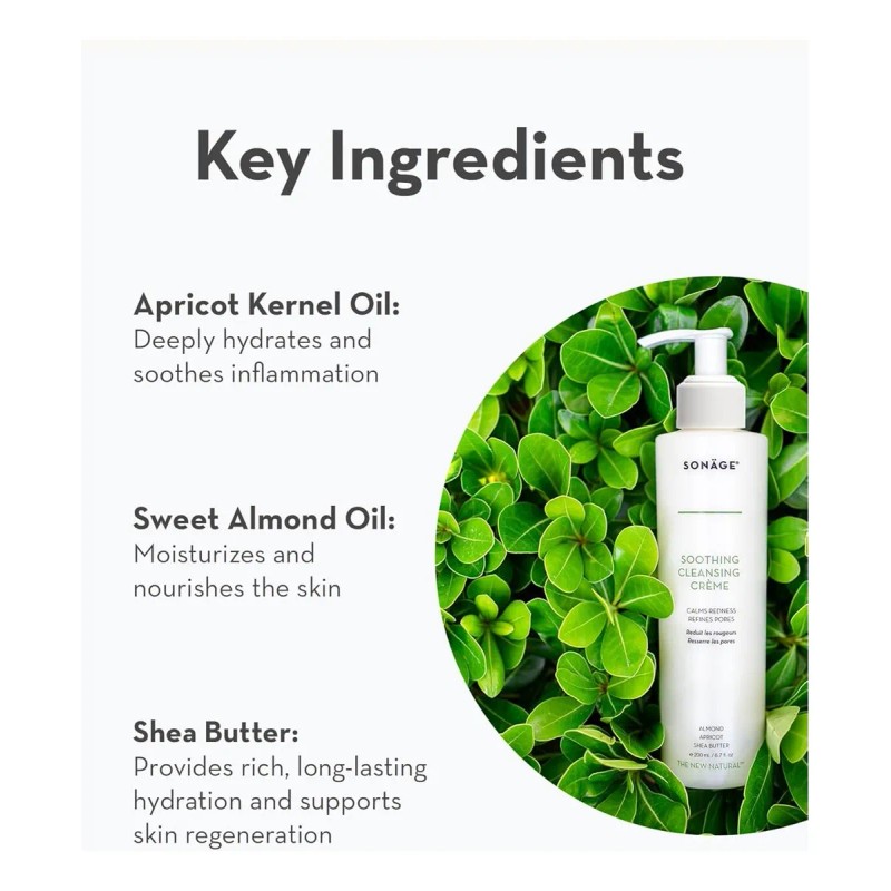 Sonage Crema Limpiadora Calmante | Suave Lavado Facial Diari