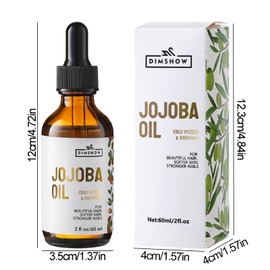 60 ml Organic Jojoba Oil for Skin Care, Natural Massage Oil for Hair and Body, Cold Pressed Hexane Free Oil for Cosmetics, Organic Jojoba Oil for Treatment of Dry Skin