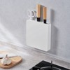Wall Mounted Knife Block Holder 4 Slot, Self-Adhesive with Screws