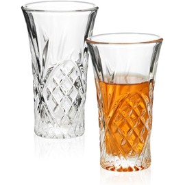 NCnnwovf Small Glasses Set of 2 Tequila Spirits Glasses Clear Thick Bottom Cocktail Glasses for Espresso, Whiskey, Liqueurs, Cocktails, Vodka and Desserts (2)