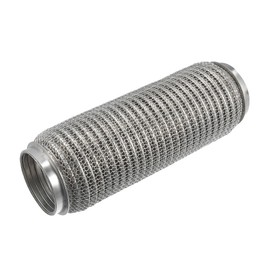 X AUTOHAUX Car Exhaust Flexible Pipe, 63x254mm 2.48"x10" Exhaust Flex Connector Pipes Bellows Universal for Car Durable Stainless Steel Silver Tone