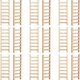 Skylety 20 Pieces Mini Wooden Step Ladder Fairy Furniture Ladder Garden Ornament Ladder DIY Craft Fairy Garden Accessory for Dollhouse DIY Landscape Decor
