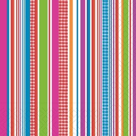 IHR Ideal Home Range Cocktail Napkins Disposable 3-Ply Paper Party Napkin Pack, 5" x 5", Colourful Stripes, 20-Count