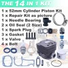 Adefol 52mm Cylinder Piston Kit for Husqvarna 372XP 371 365
