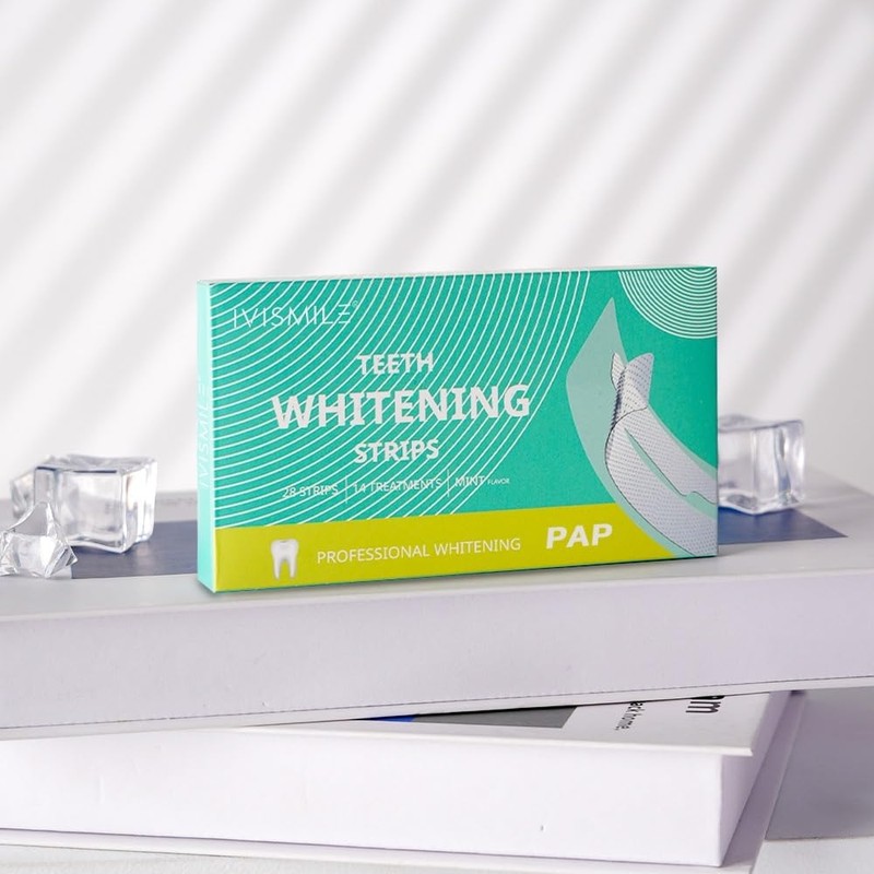 Teeth WHITENING Strips-Dentists FORMULATED-Residue Free-Non Sensitive-Enamel Safe-Mint FLAVOUR-14 Treatments 28