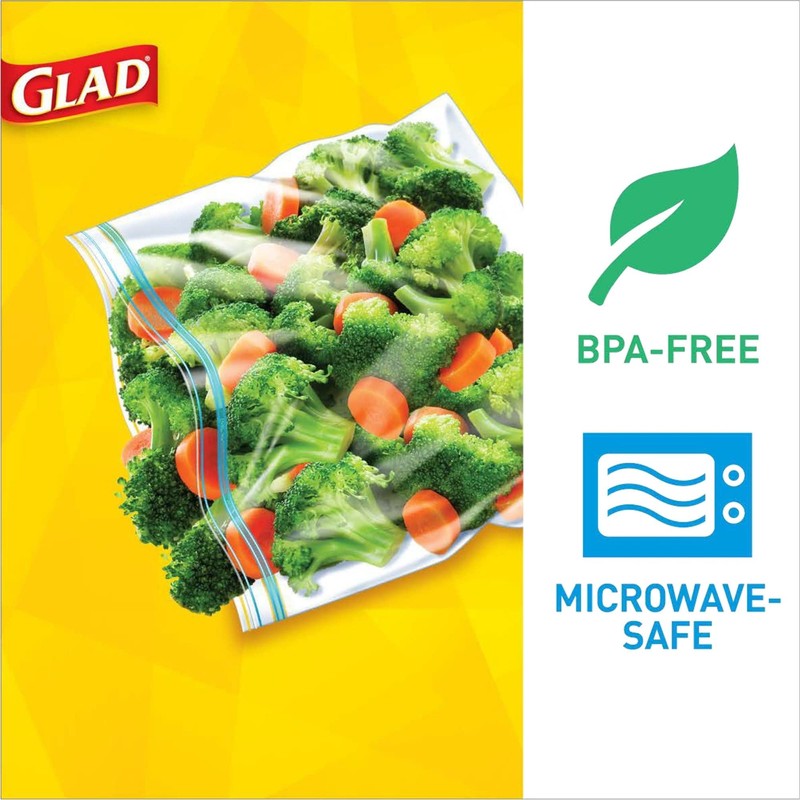 Glad Zipper Food Storage Plastic Bags - Quart - 25