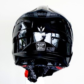 1Storm Adult Motocross Helmet ATV Dirt Bike BMX MX Downhill Mountain Helmet Track Style JH601; Glossy Black + Goggles + Skeleton Black Glove Bundle