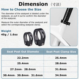 YAPJEB Bike Seat Post Clamp, Bicycle Seatpost Collar with Aluminium Alloy, Seat Tube Clip for Mountain, Road, DH, MTB Bikes Gear(Black, 31.8mm)