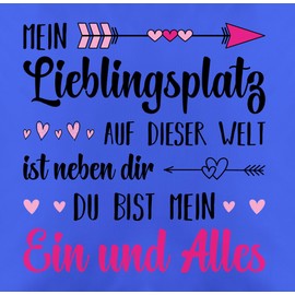 Shirtracer Kissenbezug - Pärchen - Kissen - Mein Lieblingsplatz auf Dieser Welt ist neben dir I Paar Geschenke Liebe mit Sprüchen I Freundin Valentin Geschenk Liebe - 50 x 50 cm - Blau