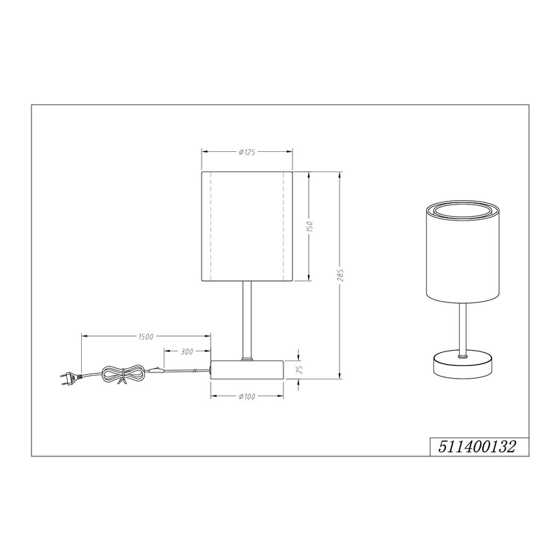 lightling Barto Table Lamp, Diameter 28 cm, Height: 12 cm,