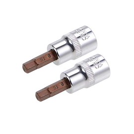 sourcing map 2 Pcs 3/8" Drive x 6mm Hex Bit Socket, Standard Metric, S2 & Cr-V Steel