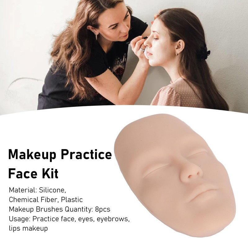 Makeup Practice Face Kit 3D Realistic Full Face Practice Broad