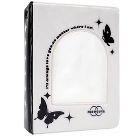 SZHTSWU Mini Photo Album 40 Pockets, 3 Inch Kpop Photocard Holder Book Small Photocard Binder Photo Card Binder Window Hollow Picture Album for Photo Cards Picture (White Butterfly)
