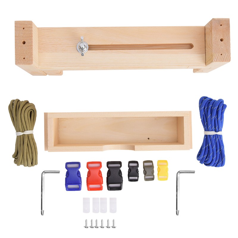 Harmless Simple Woven Umbrella Rope Paracord Bracelet Wooden Frame DIY