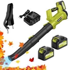 Electric Cordless Leaf Blower,540 CFM/170 MPH,Battery Powered with 2 x 6.0Ah Batteries,6-Speed & Turbo Mode,Lightweight for Lawn Care,Patio,Leaves,Dust,and Snow Removal