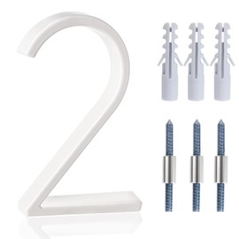 5" House Numbers Address Numbers for Outside, Metal Floating Modern Door Numbers for House Door Mailbox Numbers with Nail Kit(White 2)