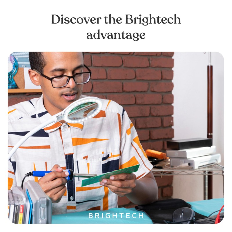 Brightech LightView Pro Flex 2 in 1 Magnifying Desk Lamp,
