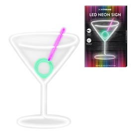Martini Glass LED Neon Sign, Plastic Hanging Wall Art