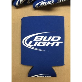 Bud Light Beer Blue White Foam Collapsible Koozie Can Drink Holder NEW