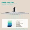 AULEEND Square Shower head, High Flow Stainless Steel Square Rainfall