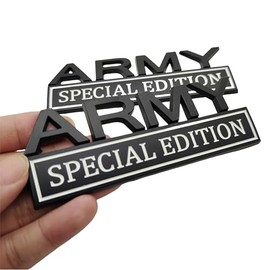 2pack Army Special Edition Emblems, Army Car Emblem 3D Badge Decal Car Truck Replacement Compatible with Universal Vehicle, Car, Truck, SUV, Army Deca