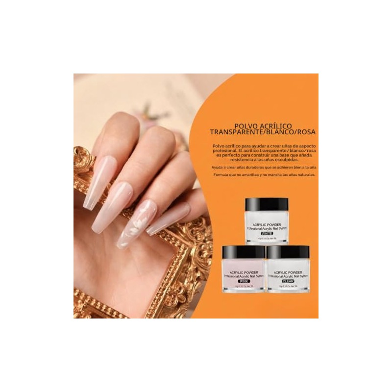 Kit de uñas acrílicas Polvo acrílico Set líquido con lápices
