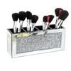 SHYFOY 4-Compartment Makeup Brush Holder, Mirrored Makeup Organizer with Crushed