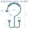 Titanker Shower Curtain Hooks Rings, Rust-Resistant Metal Double Glide Shower