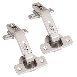 Ilyapa Corner Cabinet Hinges Satin Nickel, 2 Pack - Self Closing 135 Degree Lazy Susan Kitchen Cabinet Door Hinge Hardware